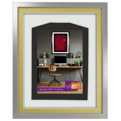 Vivarti DIY 3D Mounted Sports Shirt Display Silver  Frame with Colour Mounts