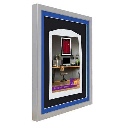 Vivarti DIY 3D Mounted Sports Shirt Display Silver  Frame with Colour Mounts