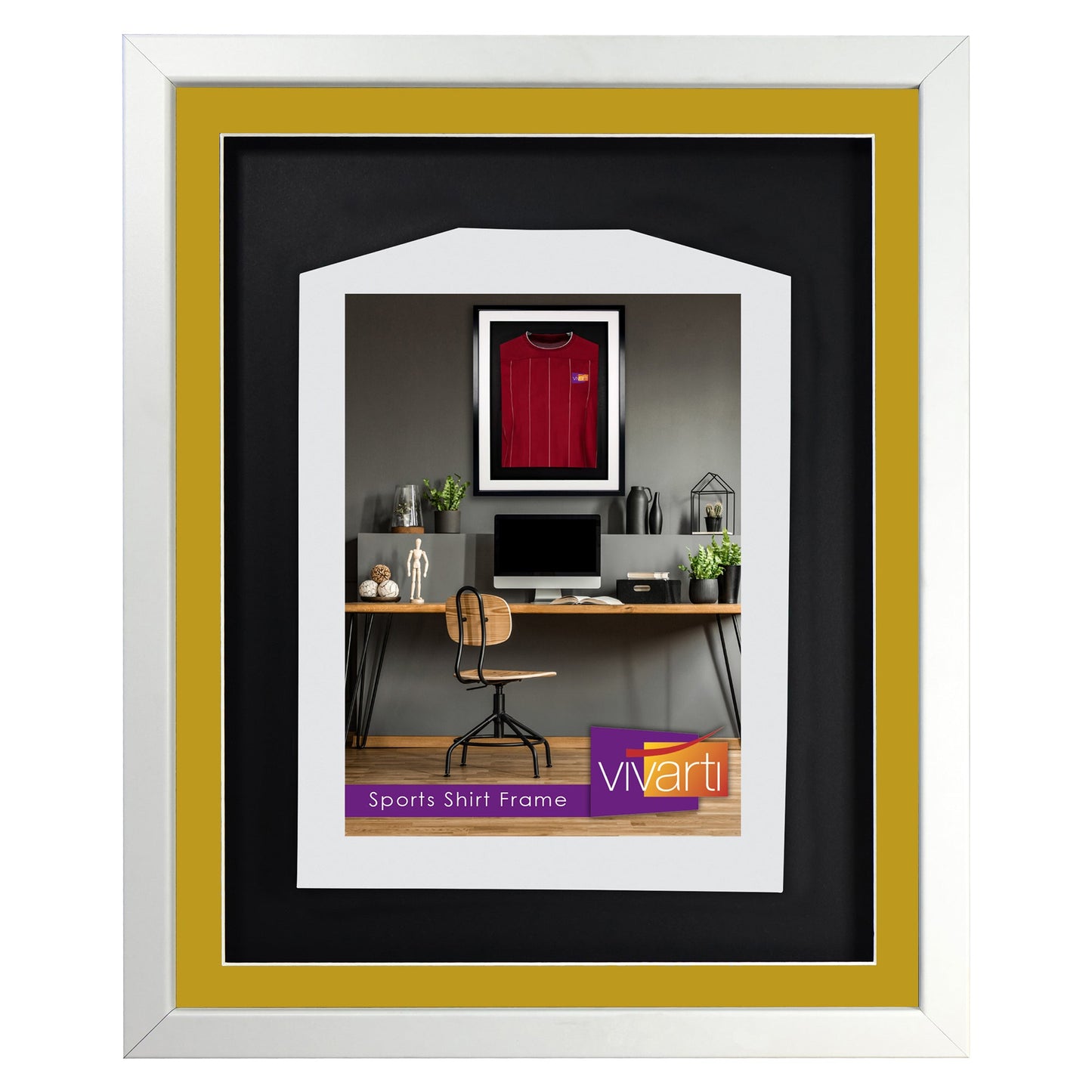 Vivarti DIY 3D Mounted Sports Shirt Display White  Frame with Colour Mounts