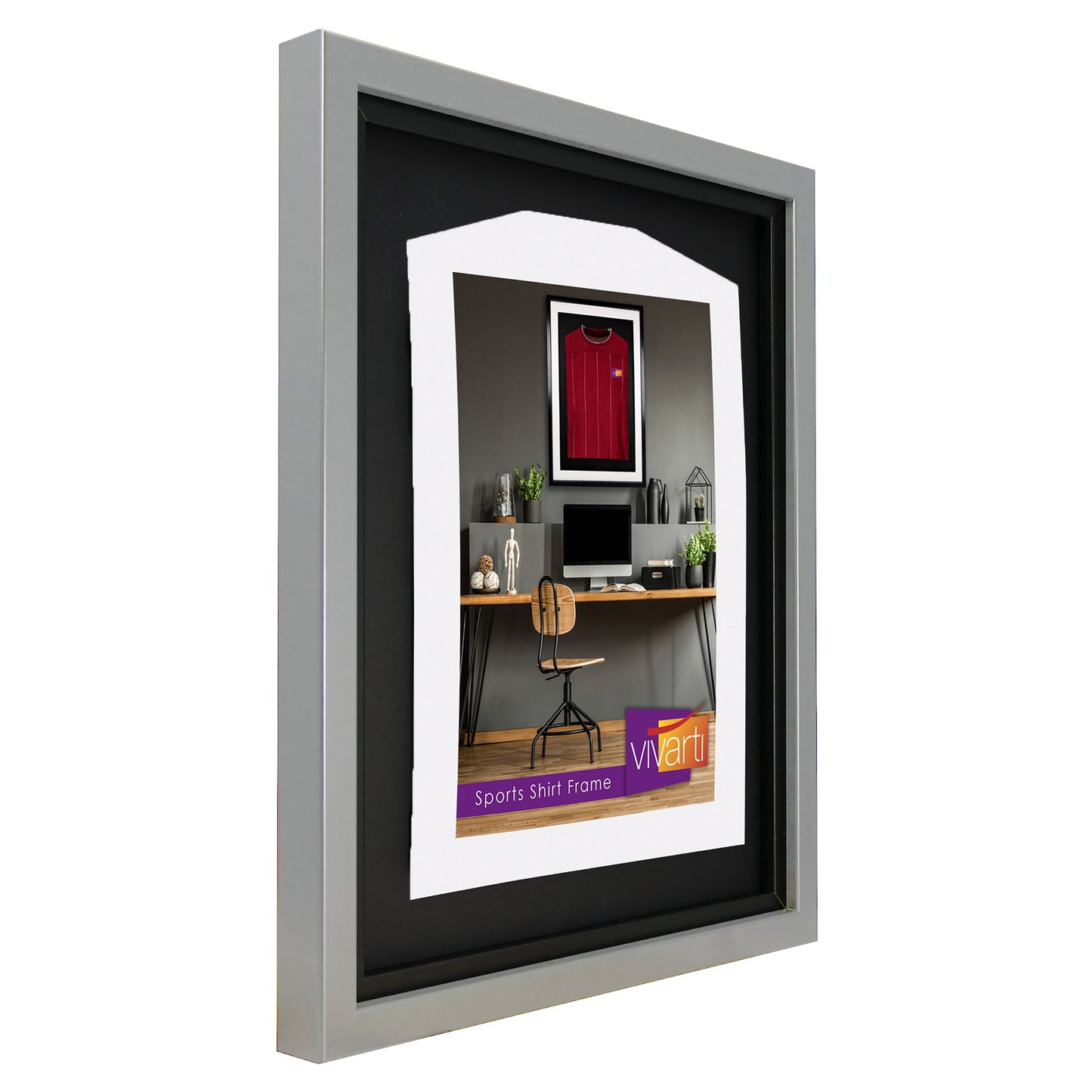 Vivarti DIY Standard Sports Shirt Display Silver Frame
