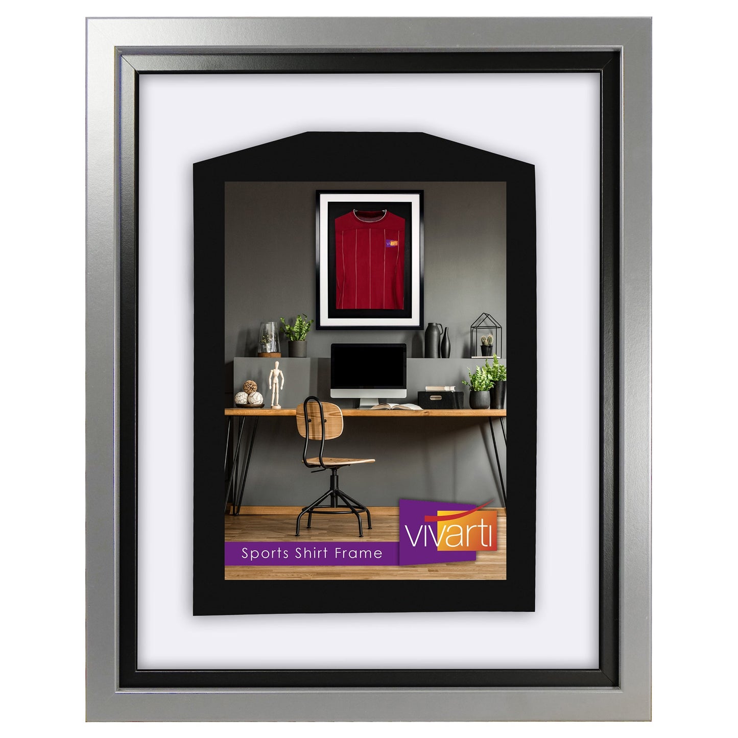 Vivarti DIY Standard Sports Shirt Display Silver Frame