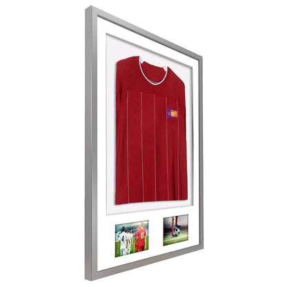 Vivarti DIY 3D Mounted + Double Aperture Sports Shirt Display Silver Frame
