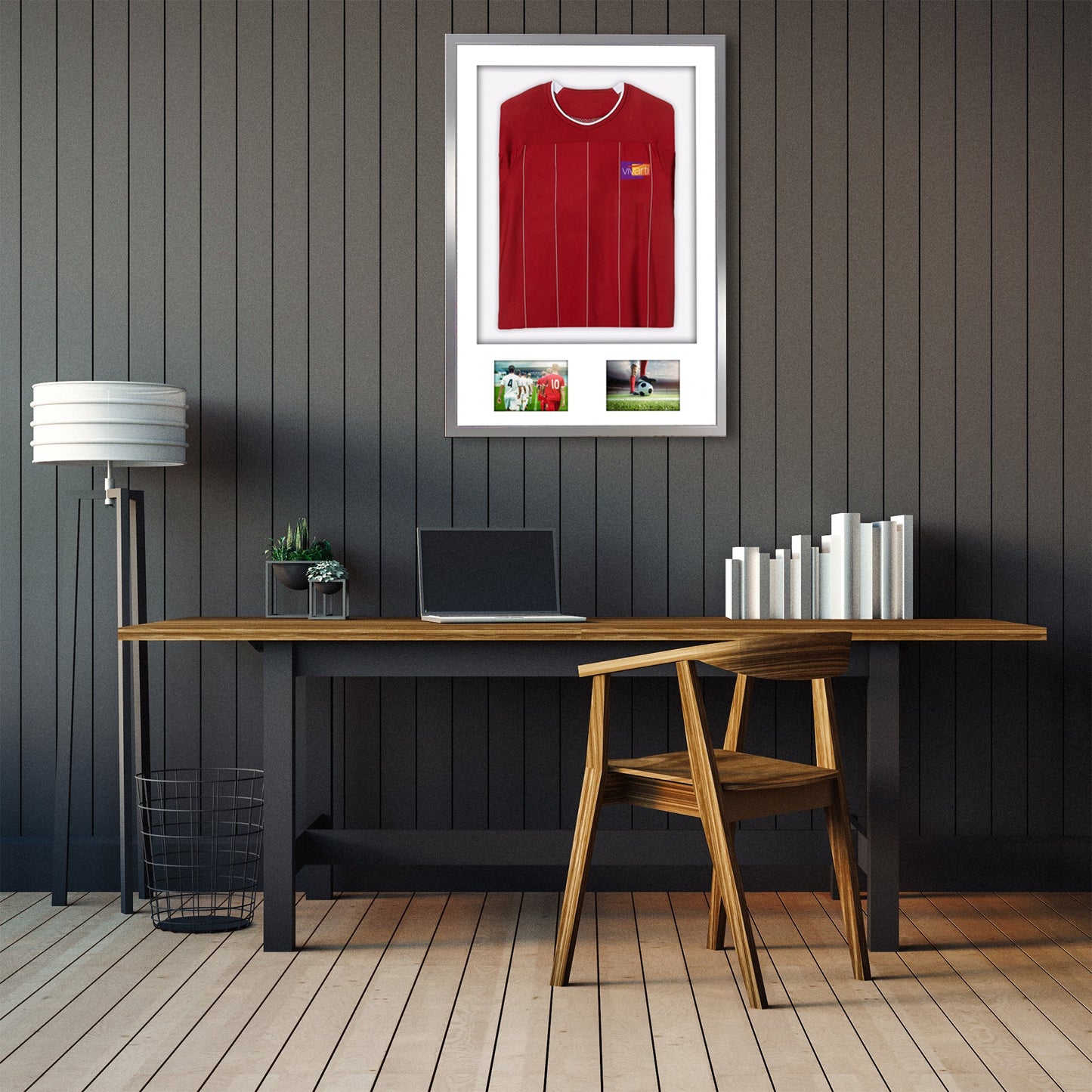 Vivarti DIY 3D Mounted + Double Aperture Sports Shirt Display Silver Frame