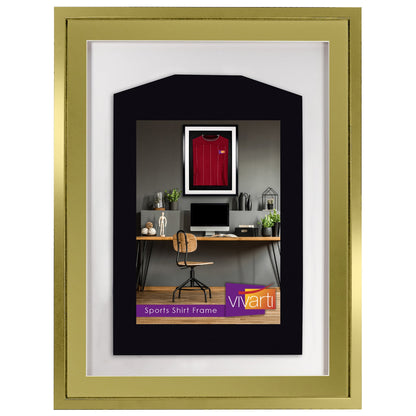 Vivarti DIY 3D Mounted Sports Shirt Display Gold  Frame with Colour Mounts