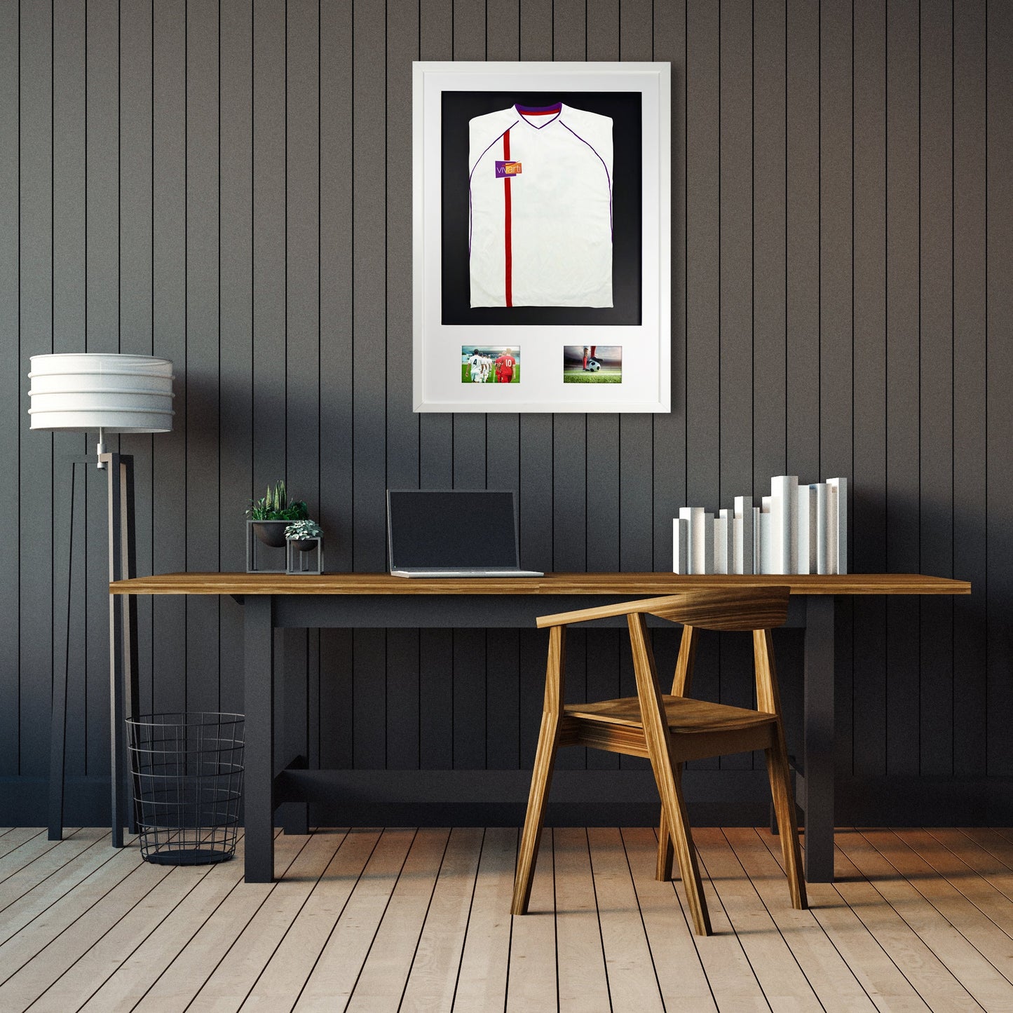 Vivarti DIY Sports Shirt Display 3D + Double Aperture White Frame